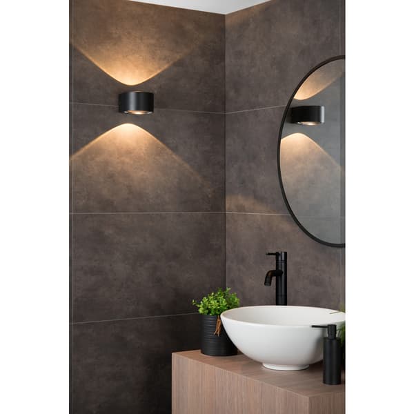 Lucide Rayen Vegglampe Baderom 12W 3000K Sort