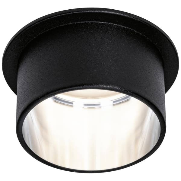 Paulmann 93382 LED-inbyggnadsbelysning Lampsats glas LED fast installerad 6.5 W Vit, Järn Svart, Borstat järn