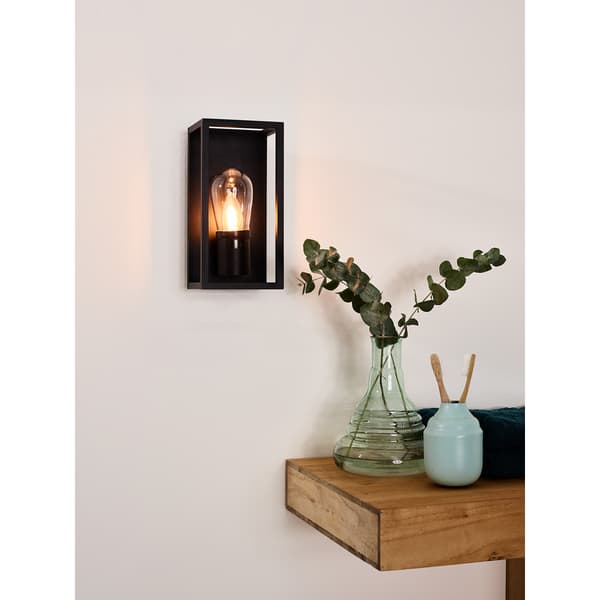 Lucide Carlyn Vegglampe Baderom E14 Sort