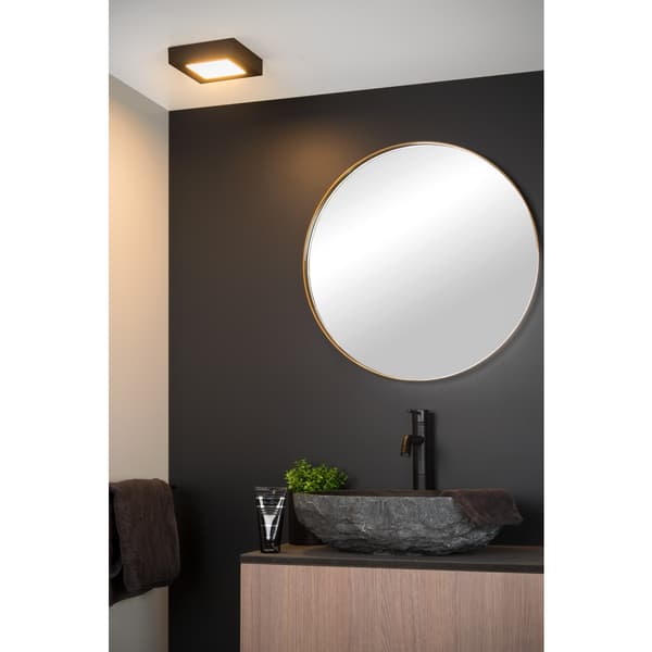 Lucide Brice Taklampe Firkantet 11W IP44 Sort