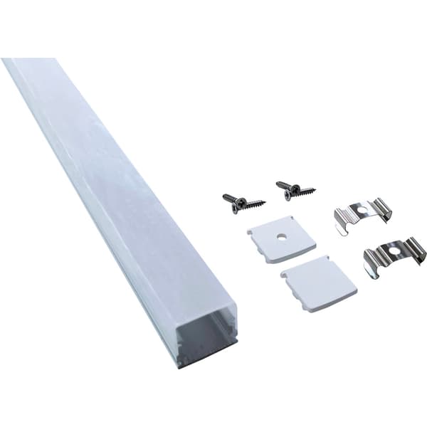 Namron Aluminiumsprofil utenpåliggende matt hvit 2m 2114