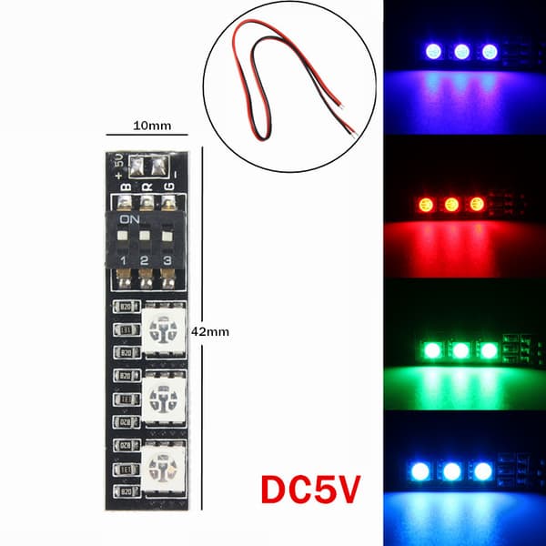 5V/12V/16V 7 farver RGB 5050 Strip Night LED Board Med DIP Switch Til FPV 250