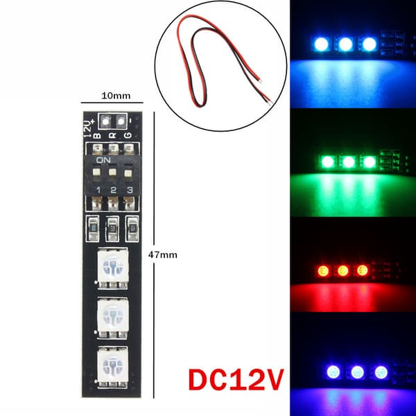 5V/12V/16V 7 farver RGB 5050 Strip Night LED Board Med DIP Switch Til FPV 250