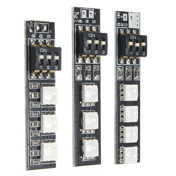 5V/12V/16V 7 farver RGB 5050 Strip Night LED Board Med DIP Switch Til FPV 250