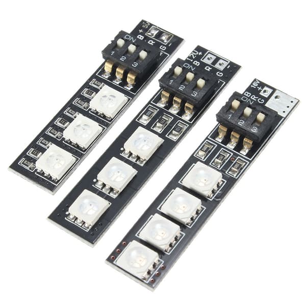 5V/12V/16V 7 farver RGB 5050 Strip Night LED Board Med DIP Switch Til FPV 250