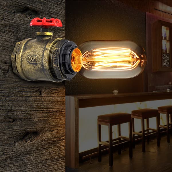 E27 Antik Vintage Væglampe Sconce Lampe Pære Fatning Holder Armatur m/ Switch