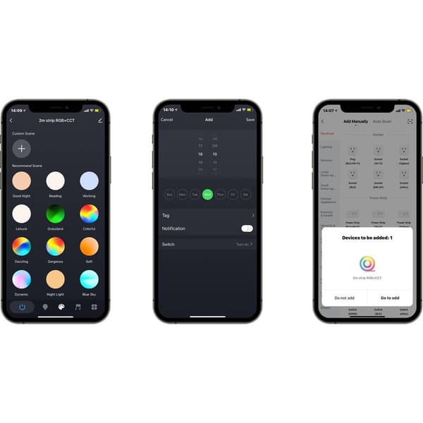 RGBW Tuya-App Stripes SY-4755426 LED-ljuslist med kontakt 230 V 2 m RGBW, Varmvit, Kallvit 1 st