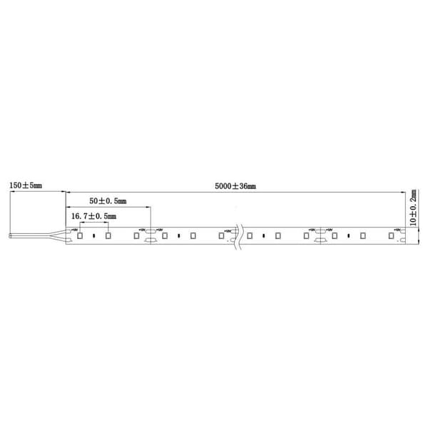 Barthelme Basic 60 51541128 LED-list med öppen kabelände 12 V 5 m Varmvit 1 st