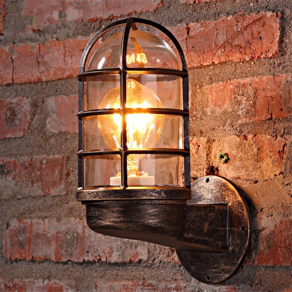 Vintage Industriell Unik Väggljus Järn Rustik Koppar Steampunk Lamp Sconce