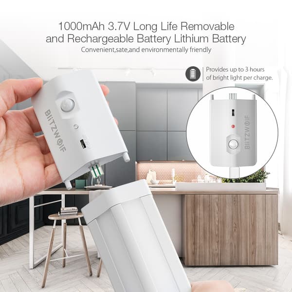 BlitzWolf BW-LT8 3000K Trådløst LED-skab Natlys Bevægelsessensorstang