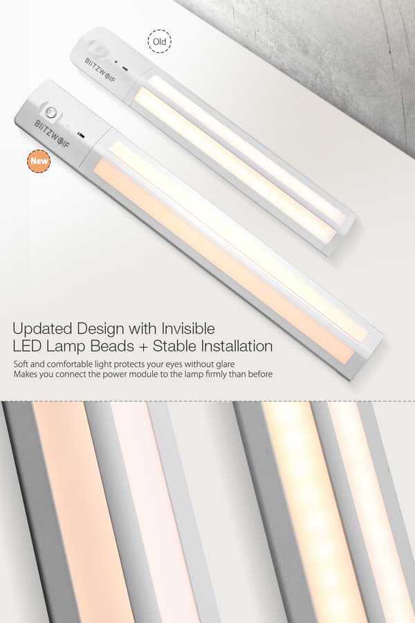 BlitzWolf BW-LT8 3000K Trådløst LED-skab Natlys Bevægelsessensorstang
