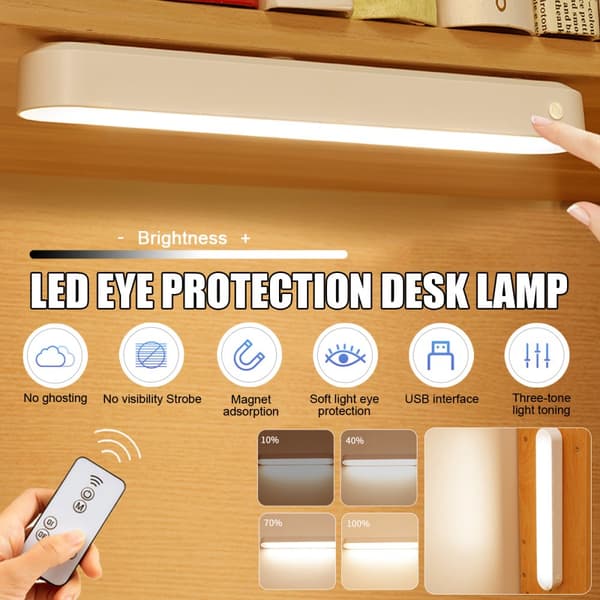 Led skrivbordslampa 3 färg Steglös dimbar Touch Bordslampa Läsning vid sängkant Student Ögonskydd Skåp Trappor Gang Tak Nattlampa USB Laddbar