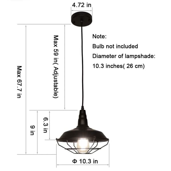 Svart industriell taklampa Farmhouse Vintage Armaturer Metalltråd Bur Rustik Justerbar Kedja Bur Hängande Belysning Kök (Glödlampa ingår ej)