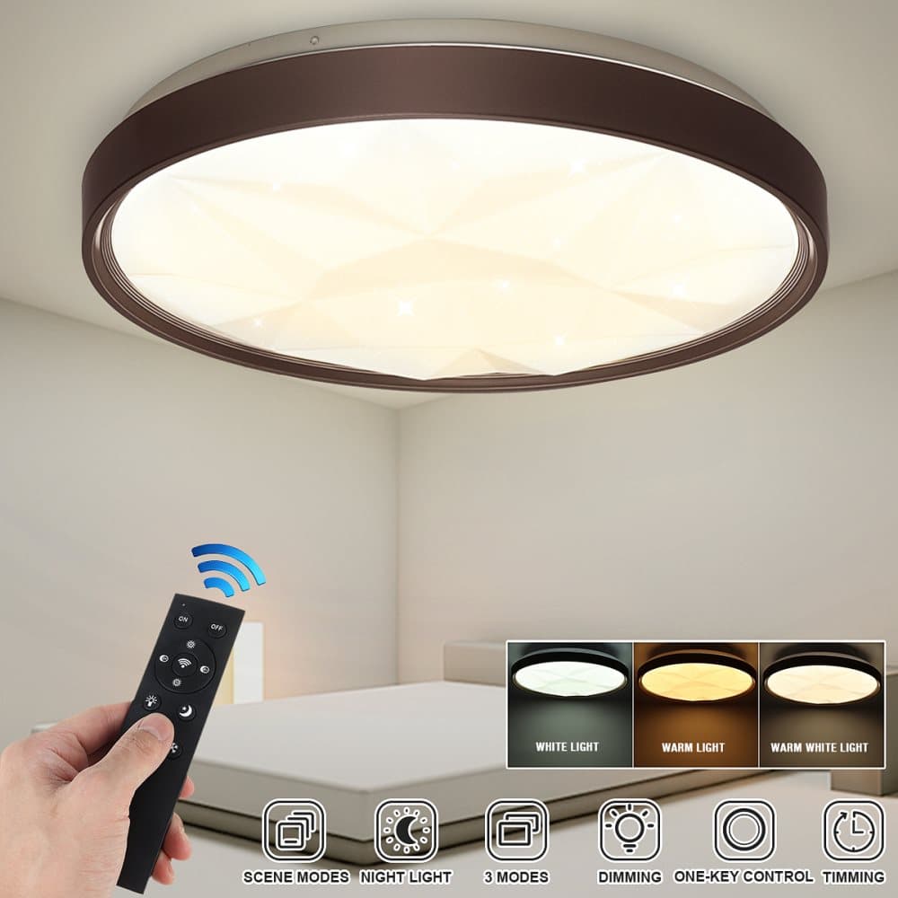 50 cm/19,68 tum 500 W dimbara ljuskronor Ultratunna diamant moderna runda LED-takljuslampa för vardagsrummet sovrum med infraröd fjärrkontroll