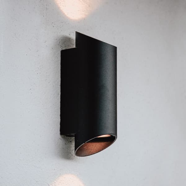 Namron Arya round vegglampe dobbel GU10 sort