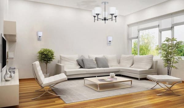 Klassinen kattokruunu kattovalaisin Activejet MIRA Chrome 5xE27 olohuoneeseen