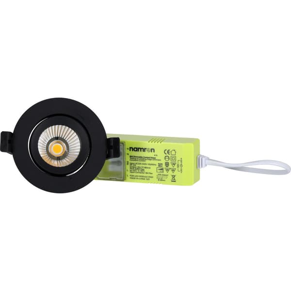 Namron Alfa reflektor 360-tilt Downlight 8W matt sort 4000K