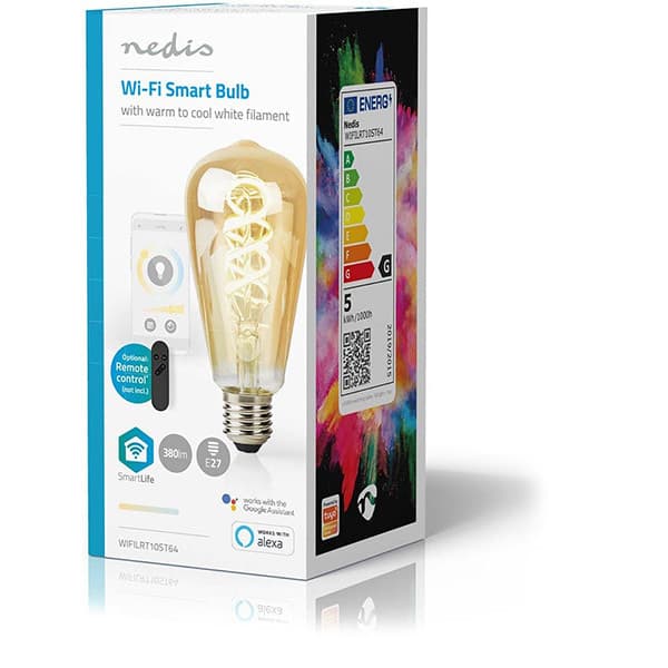 Nedis SmartLife Wi-Fi LED-lampe, E27, 360 lm