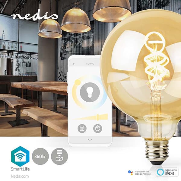 Nedis SmartLife Globe Wi-Fi LED-lampe, E27, 360 lm