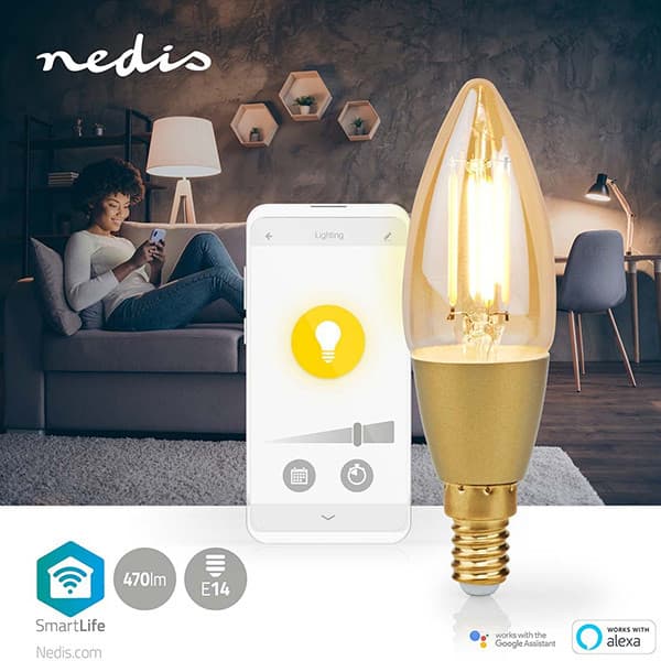 Nedis SmartLife Wi-Fi LED-lamper, E14, varmt hvidt, 470 lm