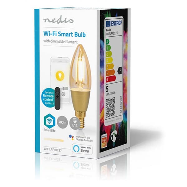 Nedis SmartLife Wi-Fi LED-lamper, E14, varmt hvidt, 470 lm