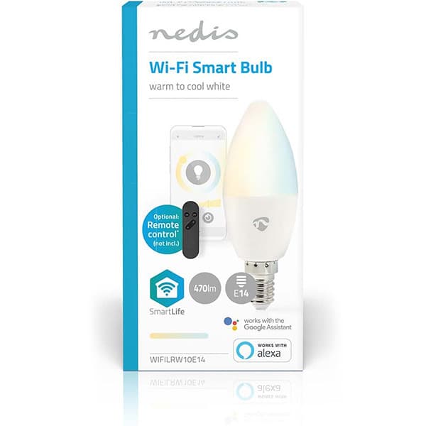 Nedis SmartLife Wi-Fi LED-lamper, E14, hvid, 470 lm