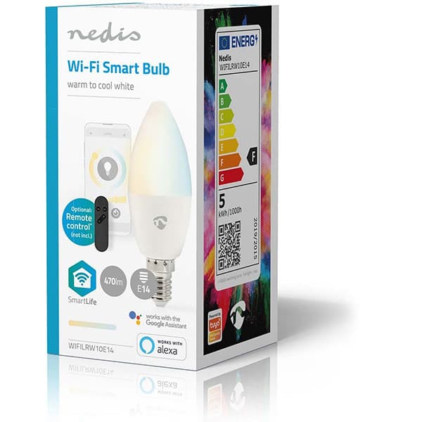 Nedis SmartLife Wi-Fi LED-lamper, E14, hvid, 470 lm