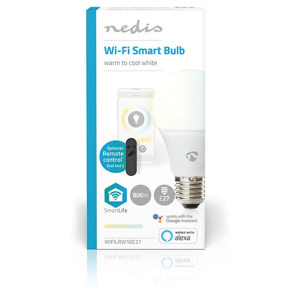 Nedis SmartLife WiFi LED-lampa, E27, 806 lm, vit
