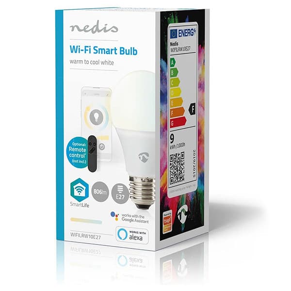 Nedis SmartLife WiFi LED-lampa, E27, 806 lm, vit