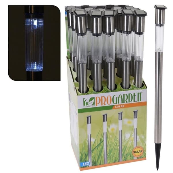 Pro Garden Solar LED Havelampe 3x70 cm rustfrit stål