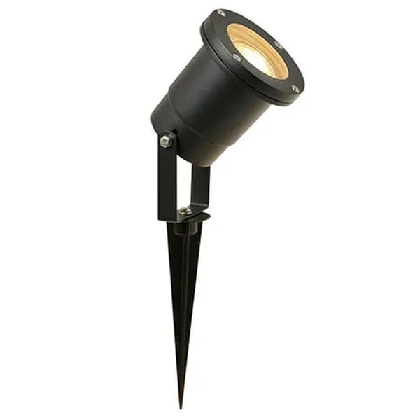 Yksinkertaisesti muotoiltu LED Spikespot GU10 5W 3000K musta/metalli