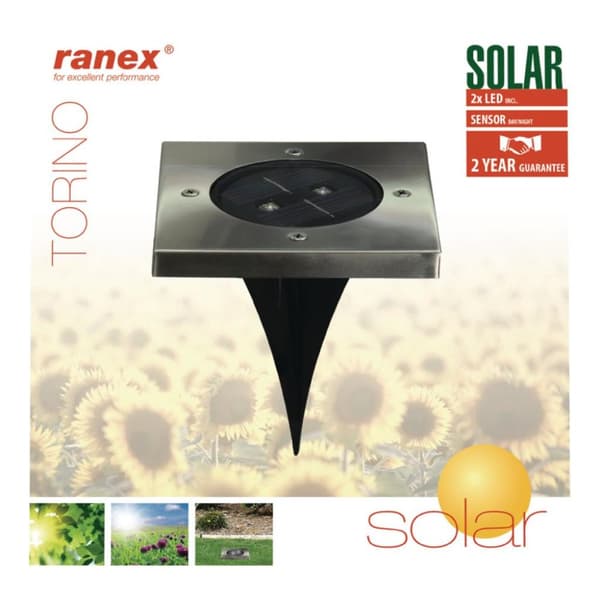 Ranex RA-5000406 LED Solar Ground Spot Rostfritt Stål