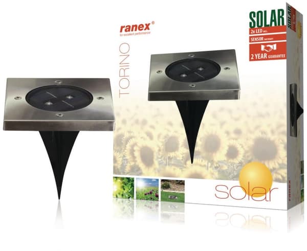 Ranex RA-5000406 LED Solar Ground Spot Rustfrit Stål Rustfrit stål
