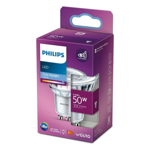 Dikroisk LED-lampa Philips F 4,6 W 50 W GU10 390 lm 5 x 5,4 cm (6500 K)