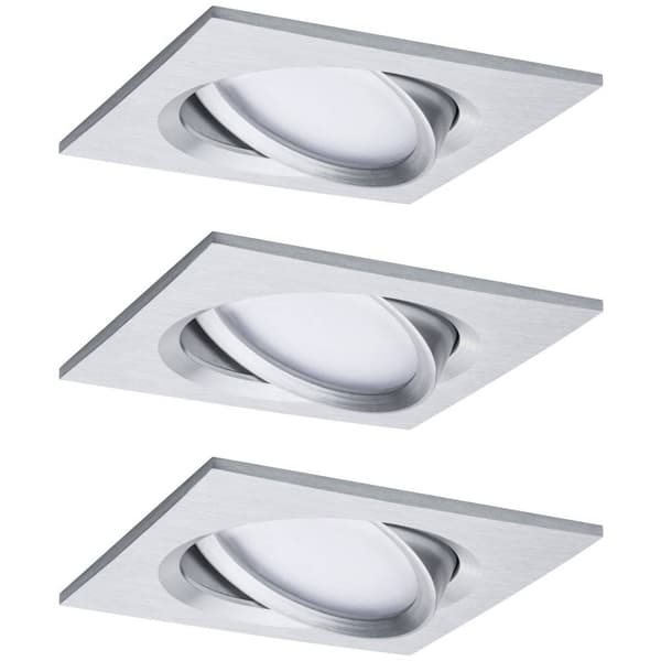 Paulmann 93680 LED-inbyggnadsbelysning Set 3 st 18 W Aluminium (vriden)