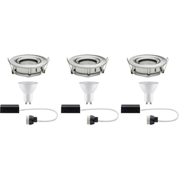 Paulmann Badrumsbelysning downlight Set 3 st 21 W Järn (borstad) Metallisk