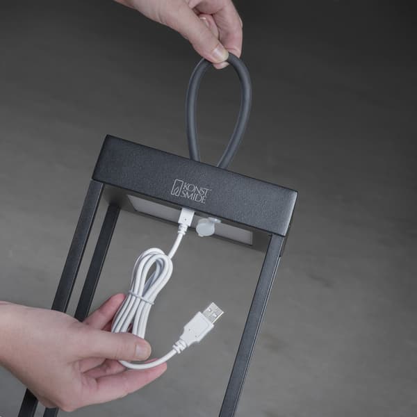 Konstsmide Ravello Oppladbar Lykt 30cm Sort