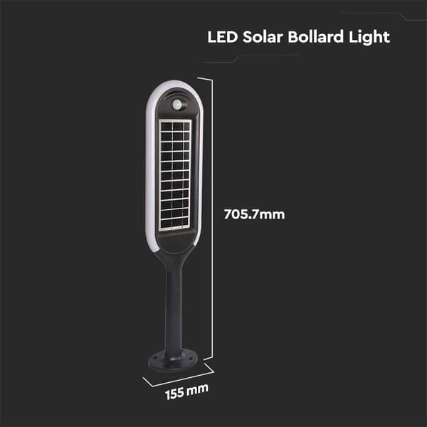 V-TAC 6665 VT-945 Solcells-utomhusmarkbelysning med rörelsedetektor LED 5.00 W Vit, Svart