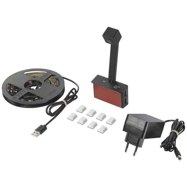 TV01RGB LED-ljuslist komplett-set med USB-anslutning 230 V 5.29 m RGB 1 st