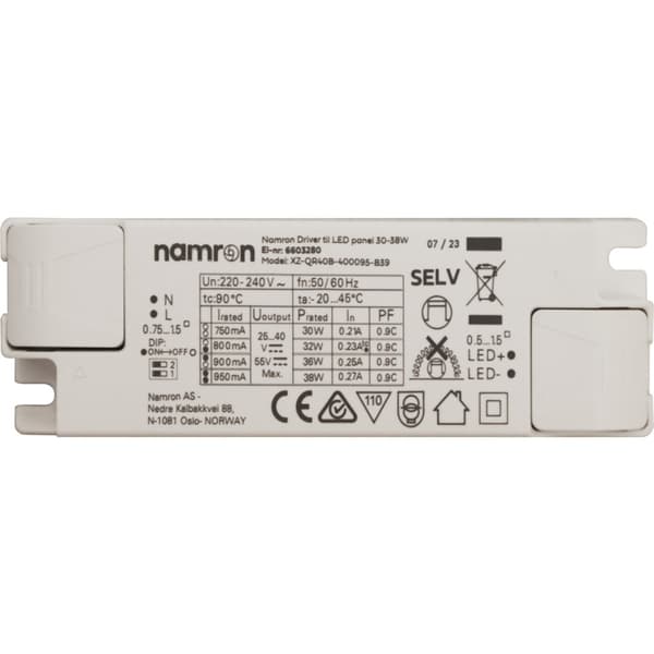 Namron driver til LED panel 30-38W