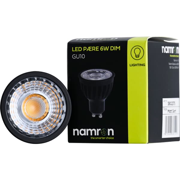 Namron LED Pære 6W 3000K sort GU10