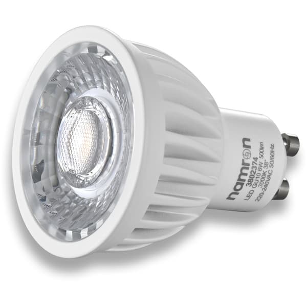 Namron LED Pære 6W 3000K hvit GU10