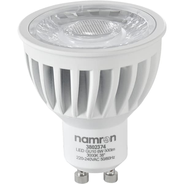 Namron LED Pære 6W 3000K hvit GU10