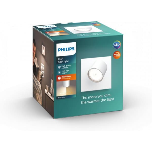 Philips Star WarmGlow LED -spotbelysning, 4,5 W, hvid