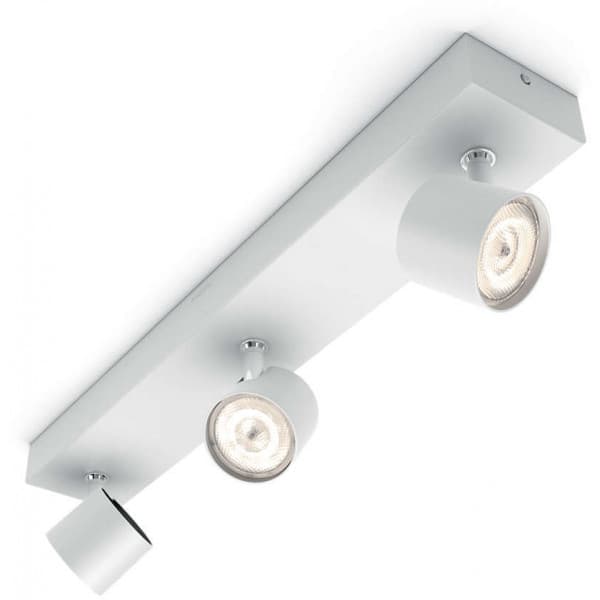 Philips Star WarmGlow LED -spottivalaisin, 3 x 4,5 W, valkoinen