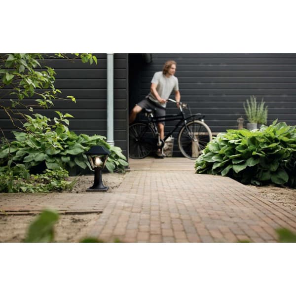 Philips Alpenglow - stolpelampe, E27, sort, kort