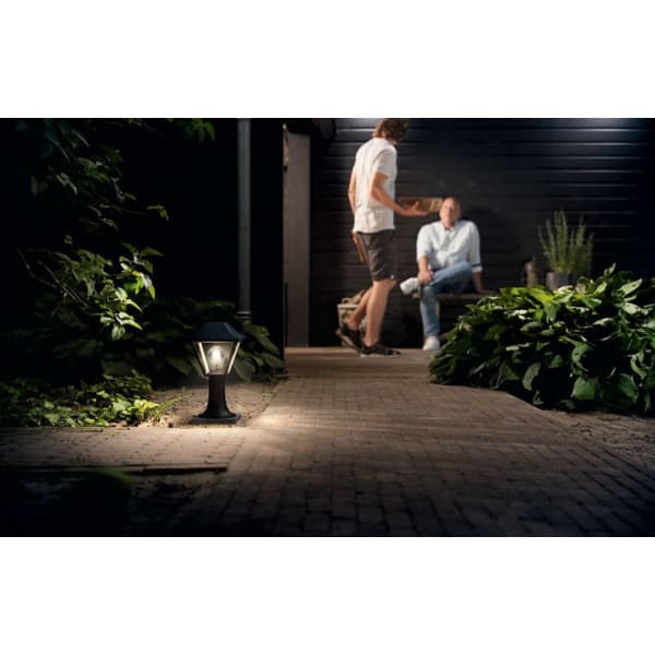 Philips Alpenglow - stolpelampe, E27, sort, kort