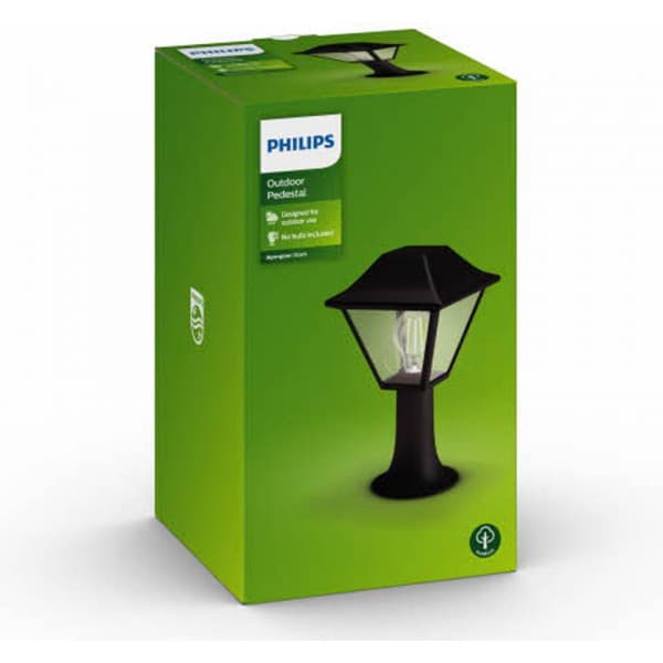 Philips Alpenglow - stolpelampe, E27, sort, kort
