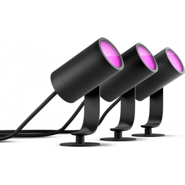 Philips Hue Lily Outdoor white ambiance & color -puutarhan älykohdevalaisinsarja 3kpl, antrasiitti , ulkokäyttöön , 8W