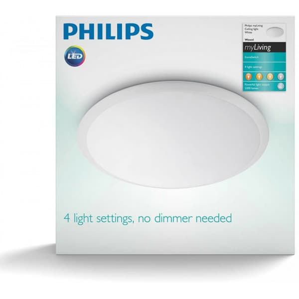 Philips MyLiving Wawel -kattovalaisin, valkoinen, 38 cm, 2000 lm